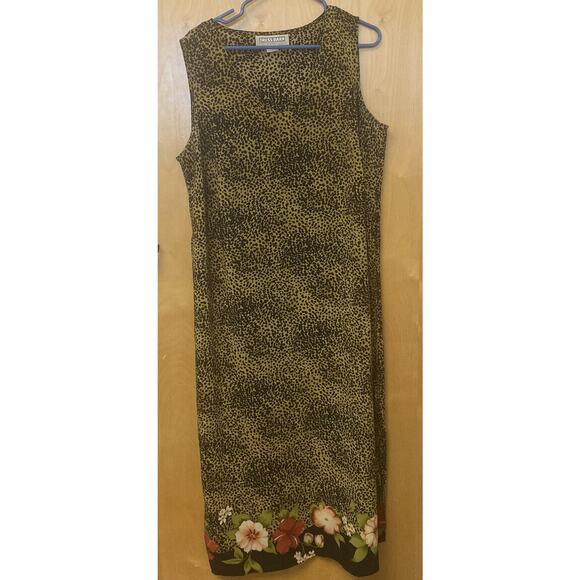 Dress Barn Women’s Long Animal Print/Floral Multicolor Dress Sleeveless Size 18 - Picture 1 of 4